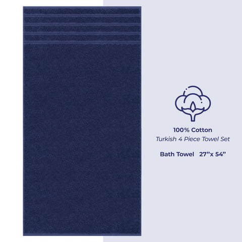 American Soft Linen Luxury 4 Piece Bath Towel Set, 100% Cotton Turkish Bath Towels for Bathroom, 27x54 in Extra Large Bathroom Shower Towels