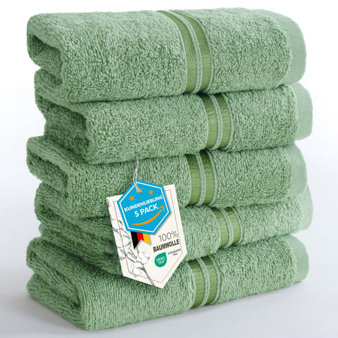 Hammetex Guest Towels Set of 5 30 x 50 cm 100% Cotton Terry Cloth