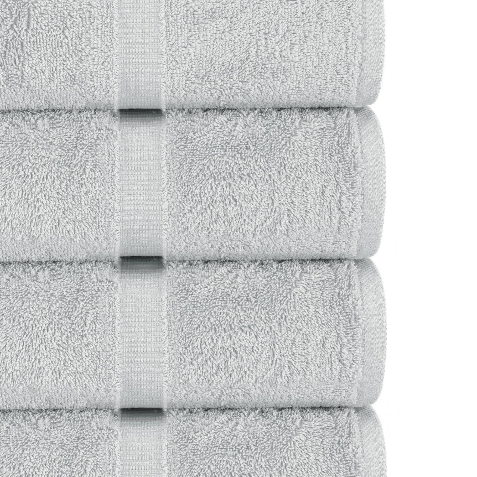Chakir Turkish Linens |Hotel & Spa Quality 100% Cotton Premium Turkish Towels | Soft & Absorbent (Silver Gray, Bath Towel - Set of 4)