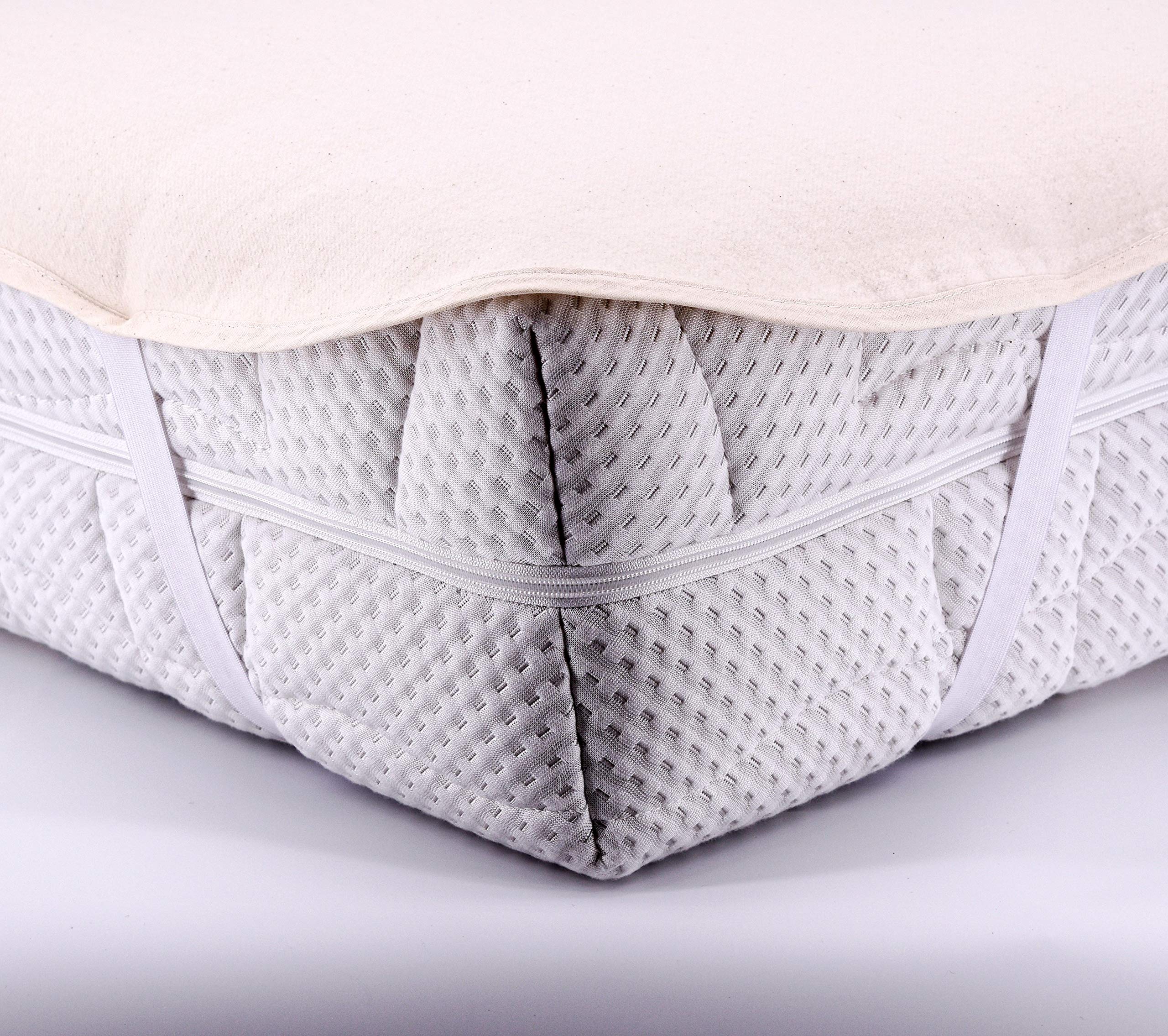 Setex kalmuck mattress protector, corner rubber, 100% cotton, classic, raw white, 2107, Cotton, natural, 90 x 200 cm