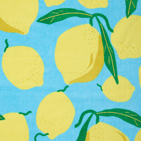 Catherine Lansfield Lemons Cotton 92x180cm Beach Sun Lounger Towel Aqua Blue