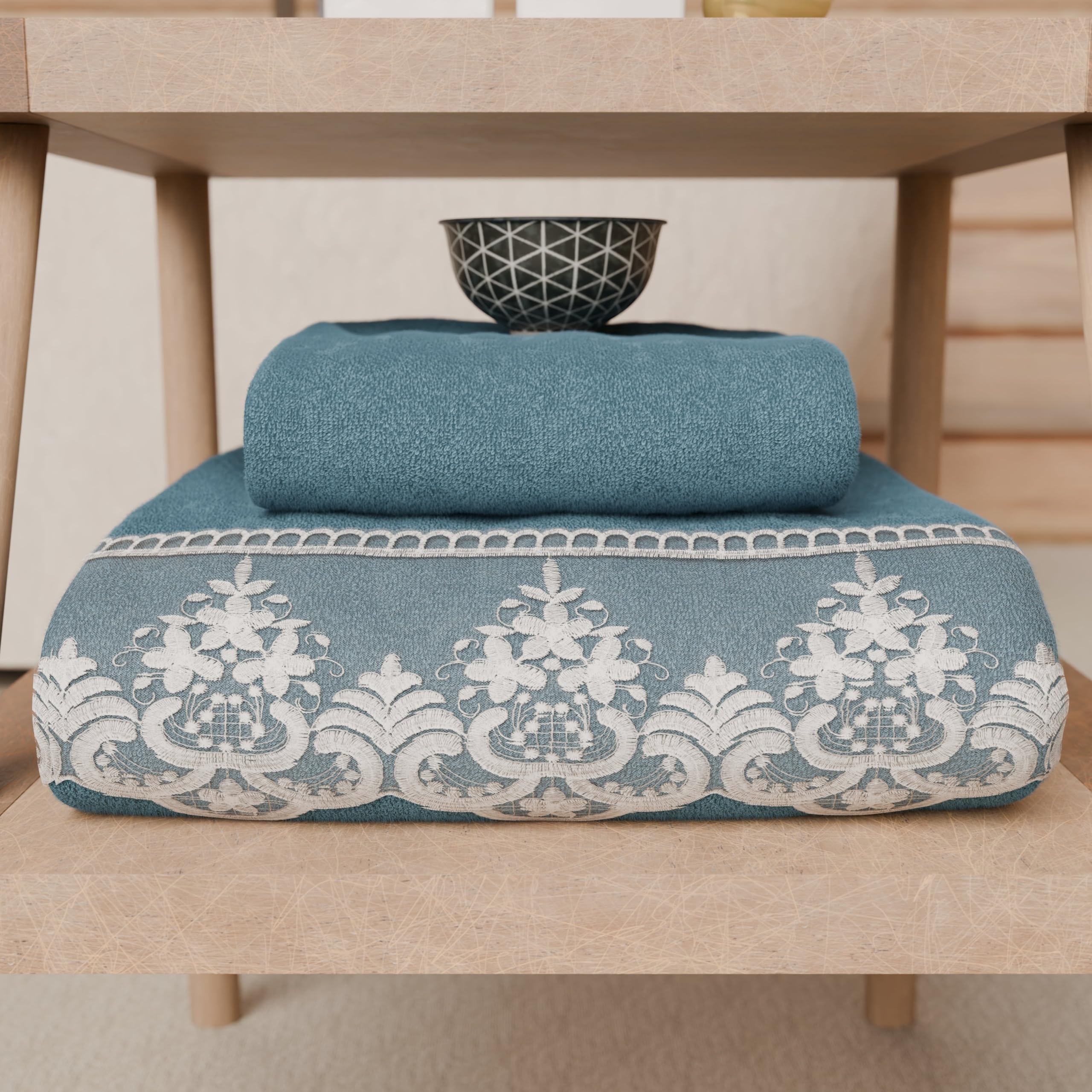 PETTI Artigiani Italiani - Bath Towels in 100% Cotton Terry Towel, 1+1 Towel Set, 2 Pieces 1 Face Towel and 1 Hand Towel, Avion