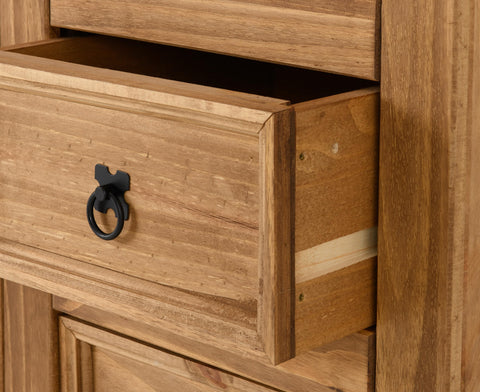 Seconique Corona 1 Door 4 Drawer Sideboard in Distressed Waxed Pine