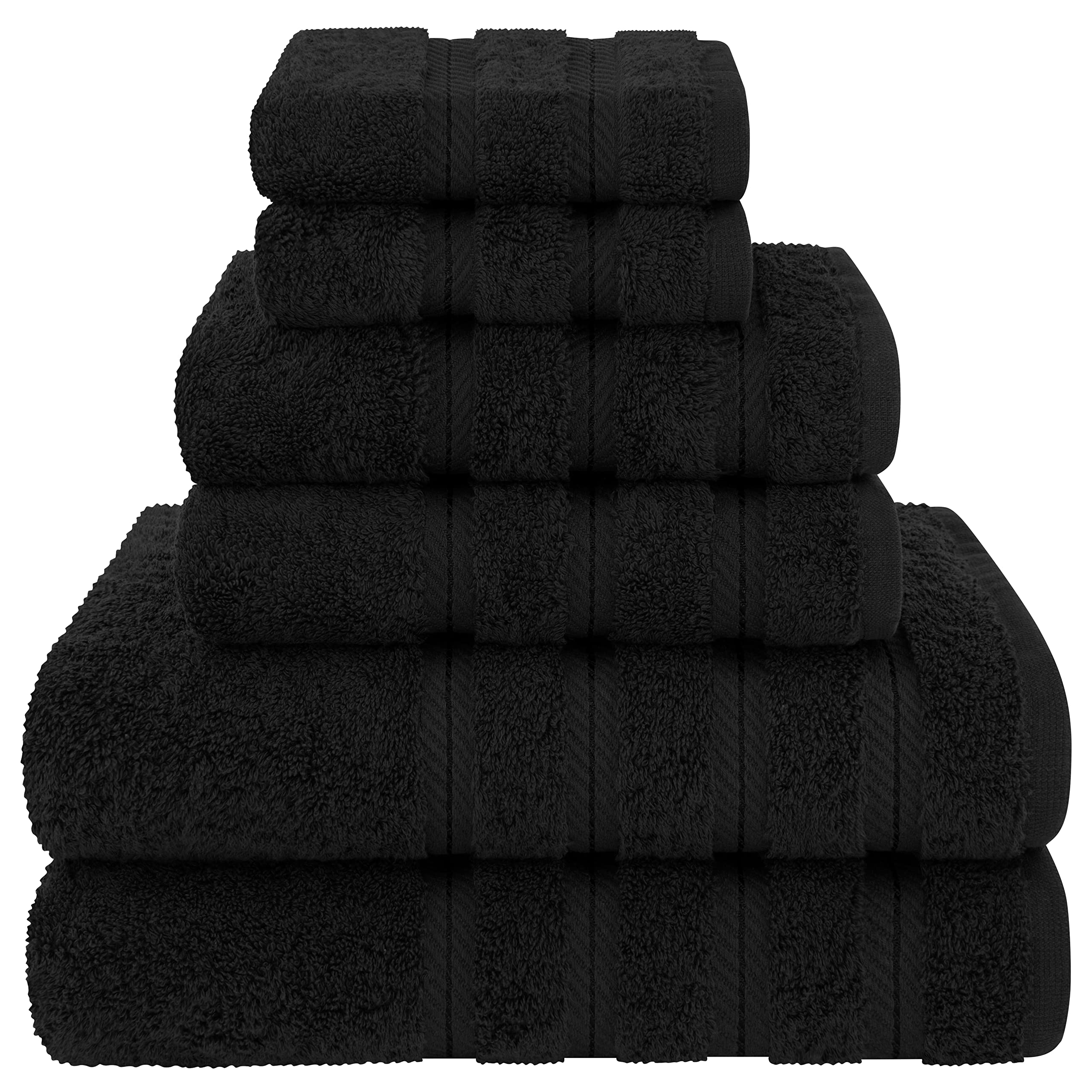 American Soft Linen 6-Piece 100% Turkish Genuine Cotton Premium & Luxury Towel Set for Bathroom & Kitchen, 2 Bath Towels