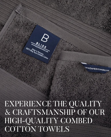 Bliss Luxury Combed Cotton Bath Towels - 34" x 56"/86 x 142 cm Extra Large Premium Quality Bath Sheet - 650 GSM - Soft, Absorbent (4 Pack, Dark Grey)