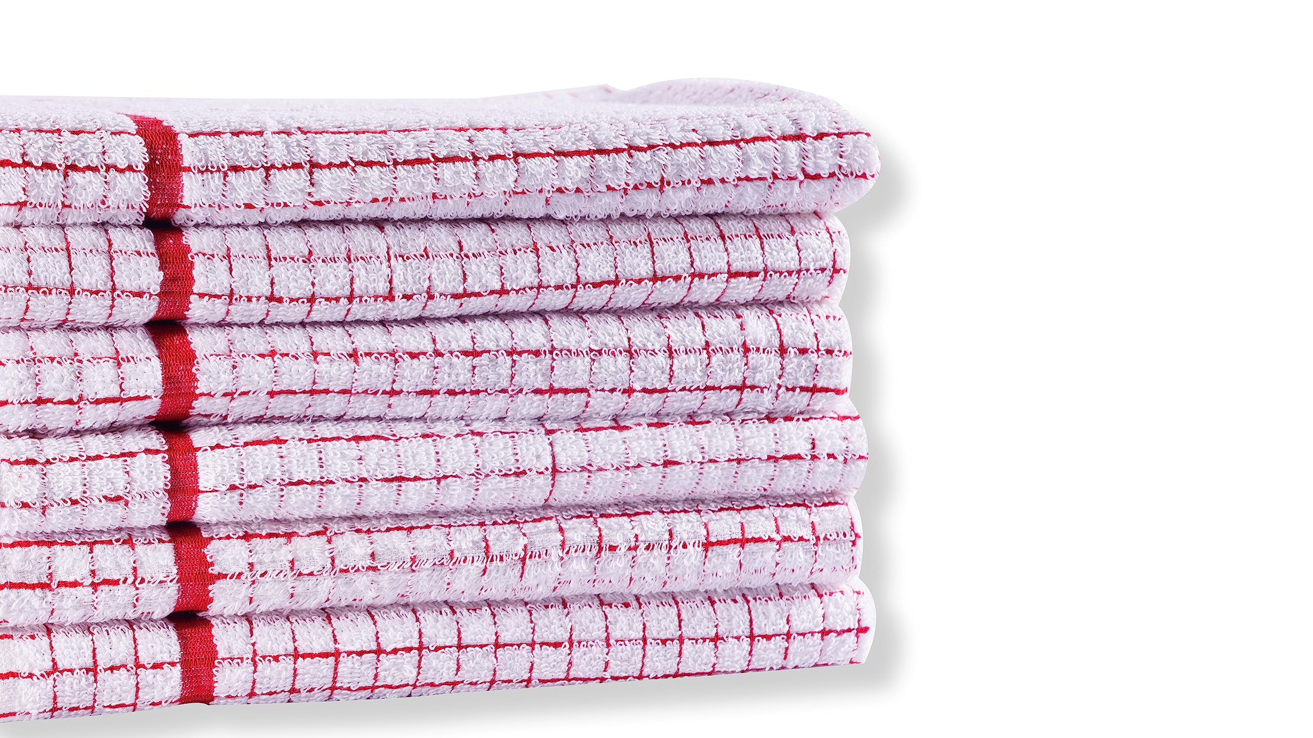 QUALITY HOME TEXTILES 100% Cotton Super Soft Terry Towelling Tea Towels with Hanging Loop | Pack of 3