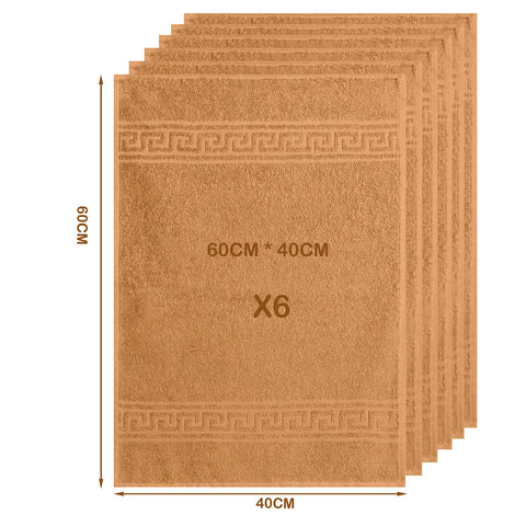 nice homeit Set of 6 Face and Hand Towels 40 x 60 cm – Bath Towels in 100% Ring-Spun Cotton – Extra Soft and Absorbent, Made in Italy (Orange)