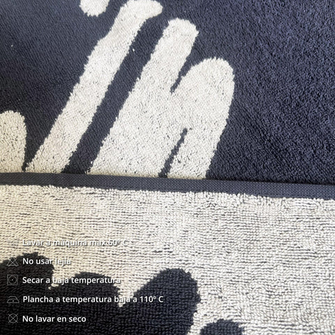Scalpers Towel 90x180 cm 100% Cotton 500GSM Navy Blue with Logo Home
