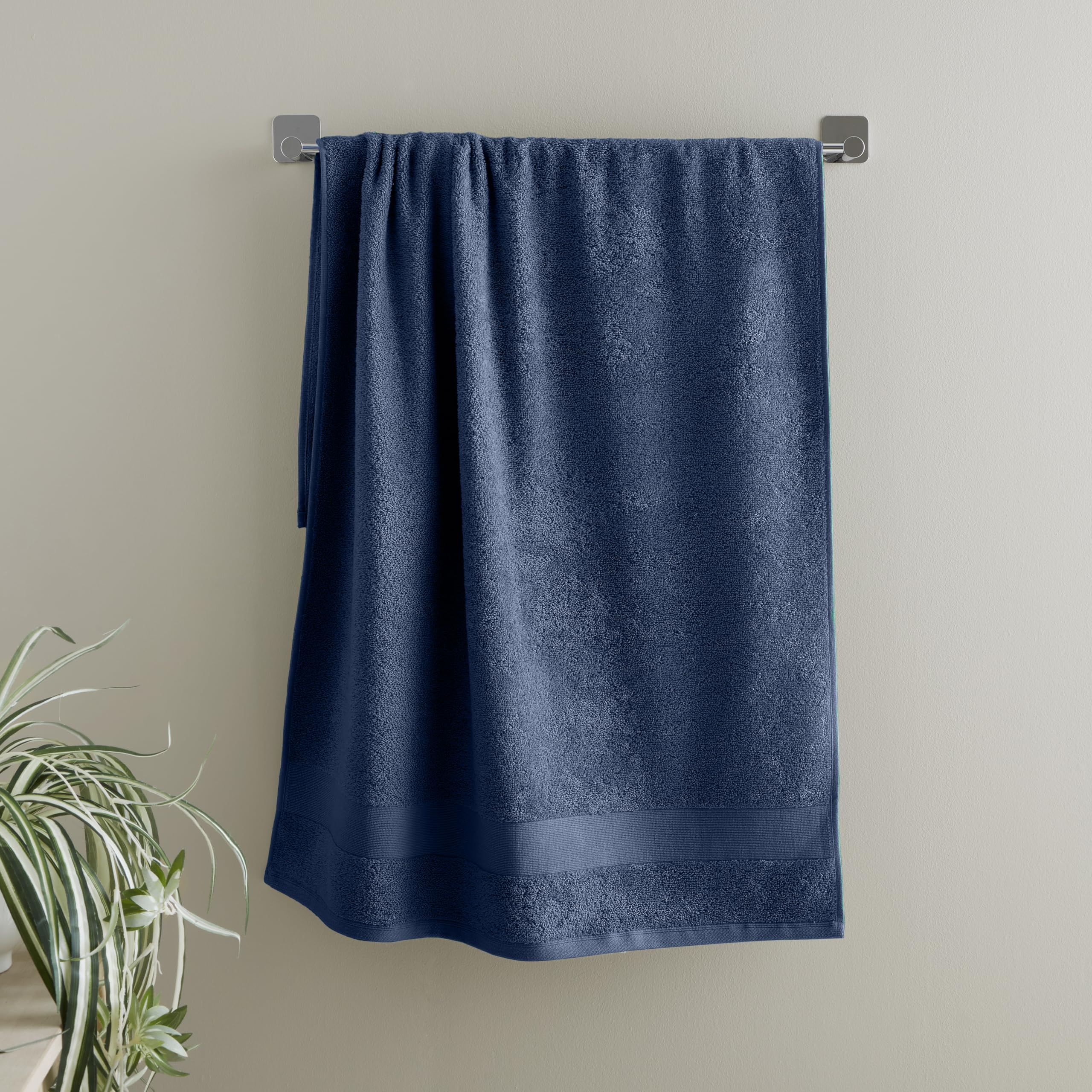 Catherine Lansfield Anti Bacterial Soft & Absorbent Cotton Hand Towel Navy Blue