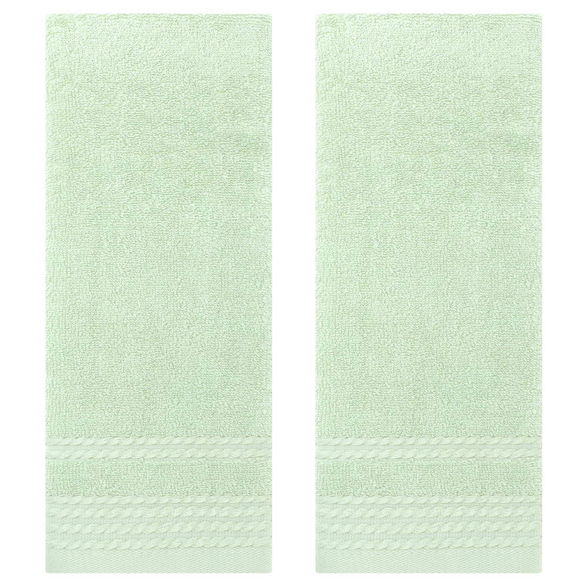 HMETOL Striped Comfort and Quick Drying Hand Towel Set (14 x 30 Inches)