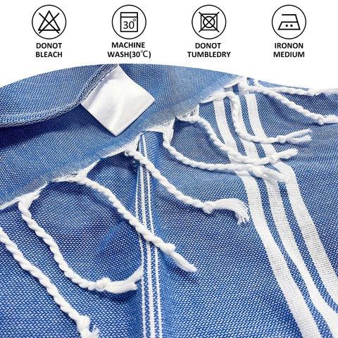 Ouxiaobai Turkish Beach Towel Oversized - 40"x70" Quick Dry Sand Free Thin Beach Towels for Adults, Extra Large Lightweigh Travel Towel (Denim)