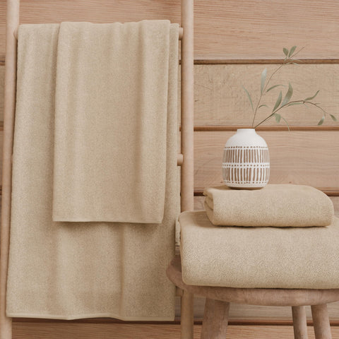 PETTI Artigiani Italiani - 100% Cotton Terry Bath Towels, 2+2 Towel Set, 4 Pieces 2 Face Towels and 2 Hand Towels, Beige Towels