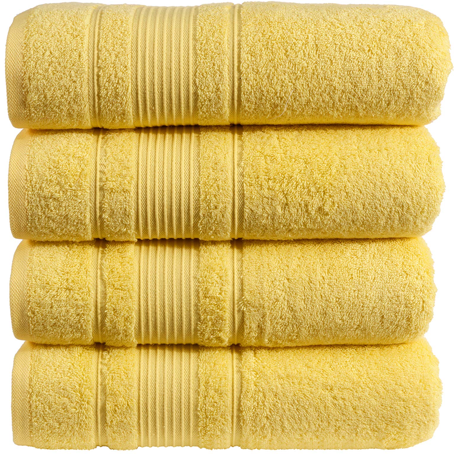 Qute Home 4-Piece Bath Towels Set, 100% Turkish Cotton Premium Quality Towels for Bathroom, Quick Dry Soft and Absorbent Turkish Towel