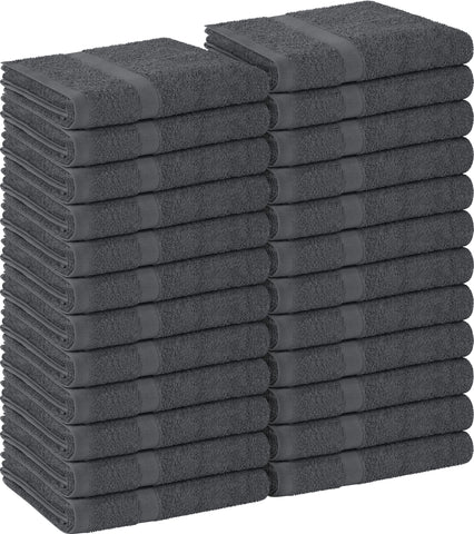 Utopia Towels Grey Salon Towels, Pack of 24 (Not Bleach Proof, 16 x 27 Inches) Highly Absorbent Towels for Hand, Gym, Beauty, Hair, Spa