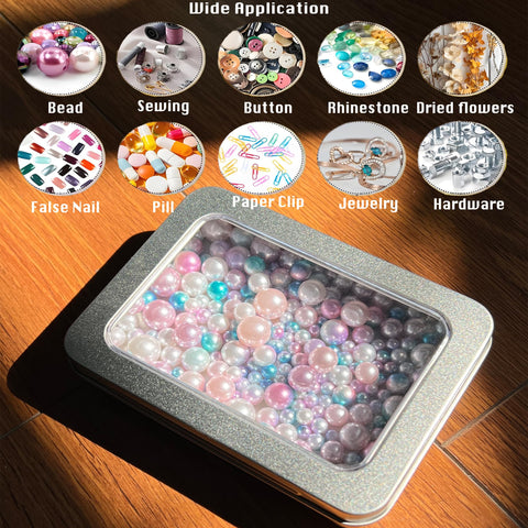 Forever bene 12 Metal Tins with Window Lids, 12 Pieces, Silver, each piece measures 11,5 × 8,5 × 2,2 cm