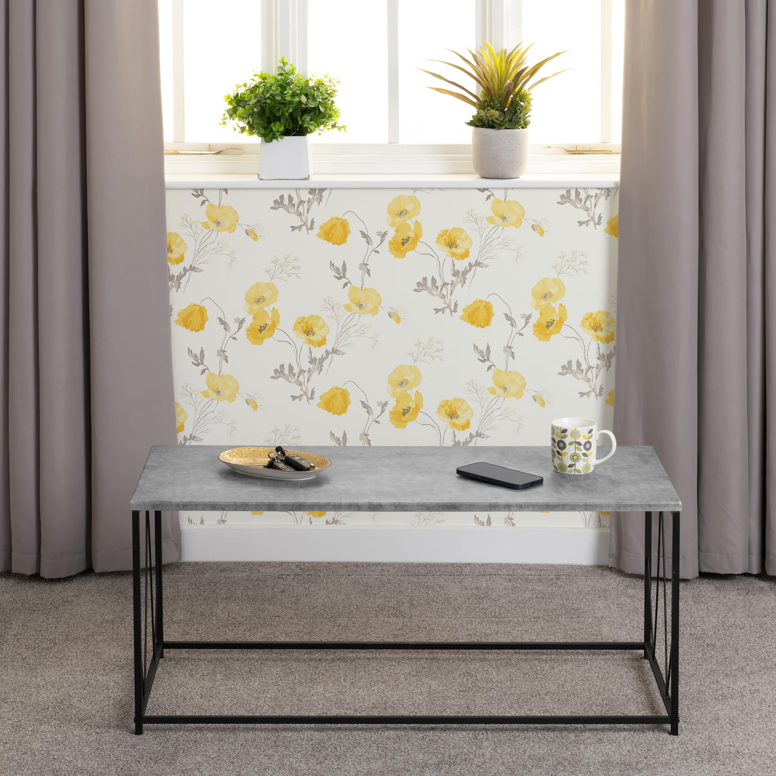 Seconique Athens Rectangular Coffee Table in Concrete Effect