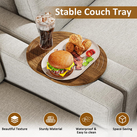 Asgolion Sofa Tray, 40 x 32 cm, Insert & Flat Sofa Organiser, Walnut