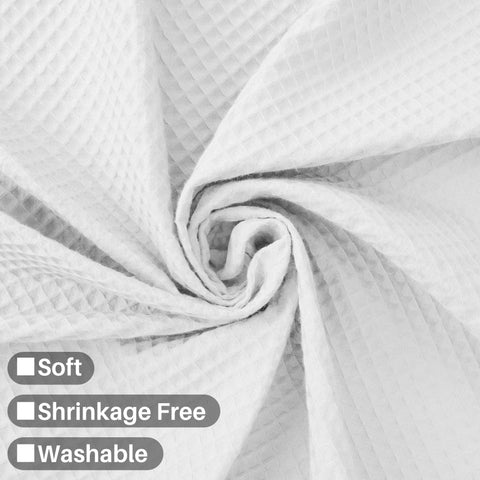 Barossa Design Cotton Blend Shower Curtain Extra Wide 108 Inch - Honeycomb Waffle Weave, Hotel Luxury & Spa, Heavy Weight Fabric, Washable - White