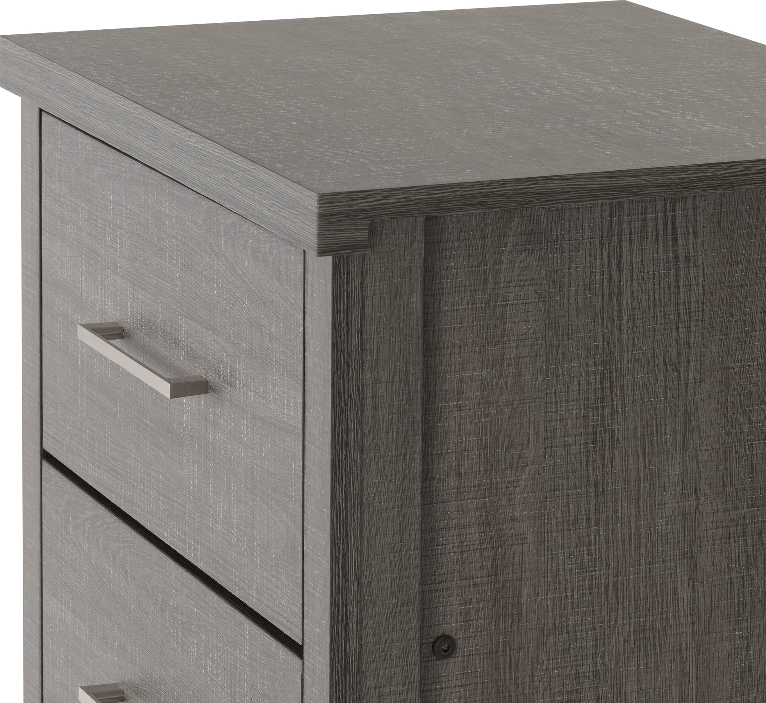 Seconique Lisbon 5 Drawer Narrow Chest in Black Wood Grain