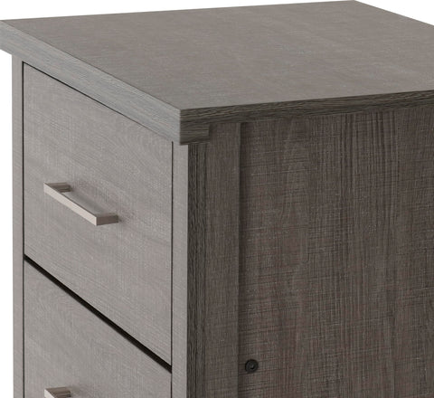 Seconique Lisbon 5 Drawer Narrow Chest in Black Wood Grain
