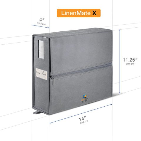 LINENMATE Twin/Full Size (Ivory 2-Pack) - The Original 2-Pack Linen Storage Container with Sheet-Folding Assisted Panels | Bed Sheets | Duvet Covers