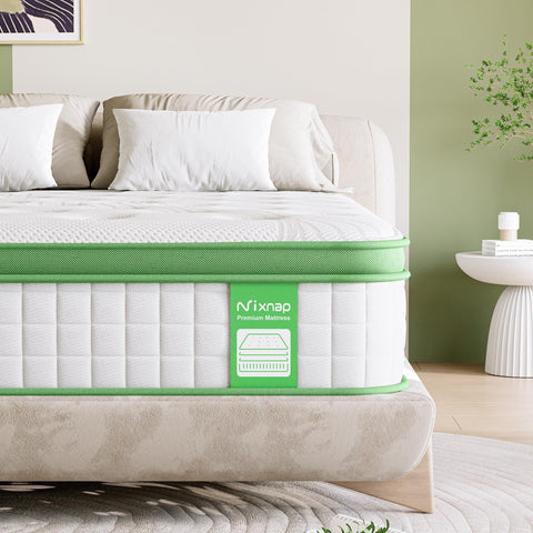 NIXNAP Mattress Double 4FT6, 10 Inch Hybrid, 9-Zone Ergonomic Support