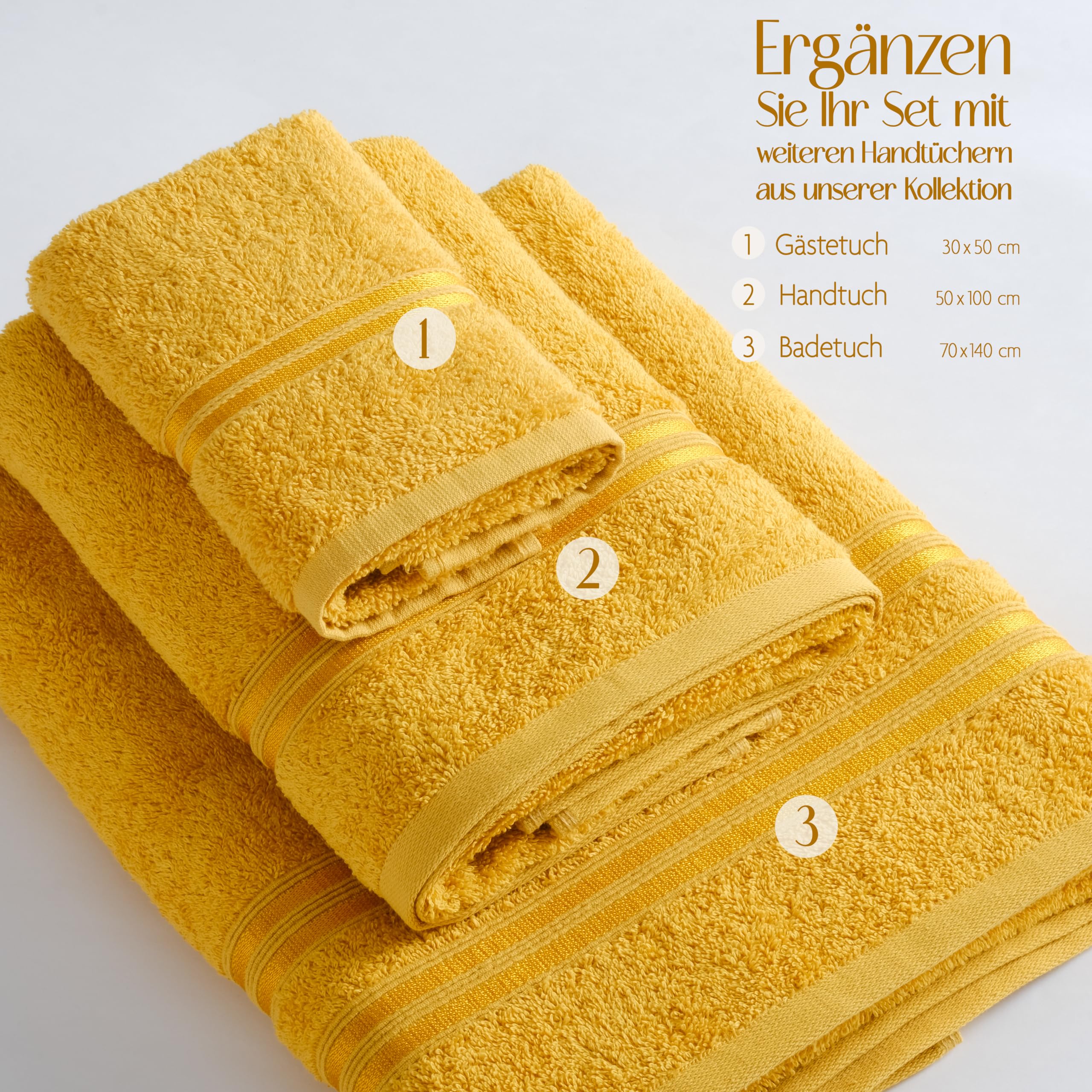 Hammetex Guest Towels Set of 5 30 x 50 cm 100% Cotton Terry Cloth