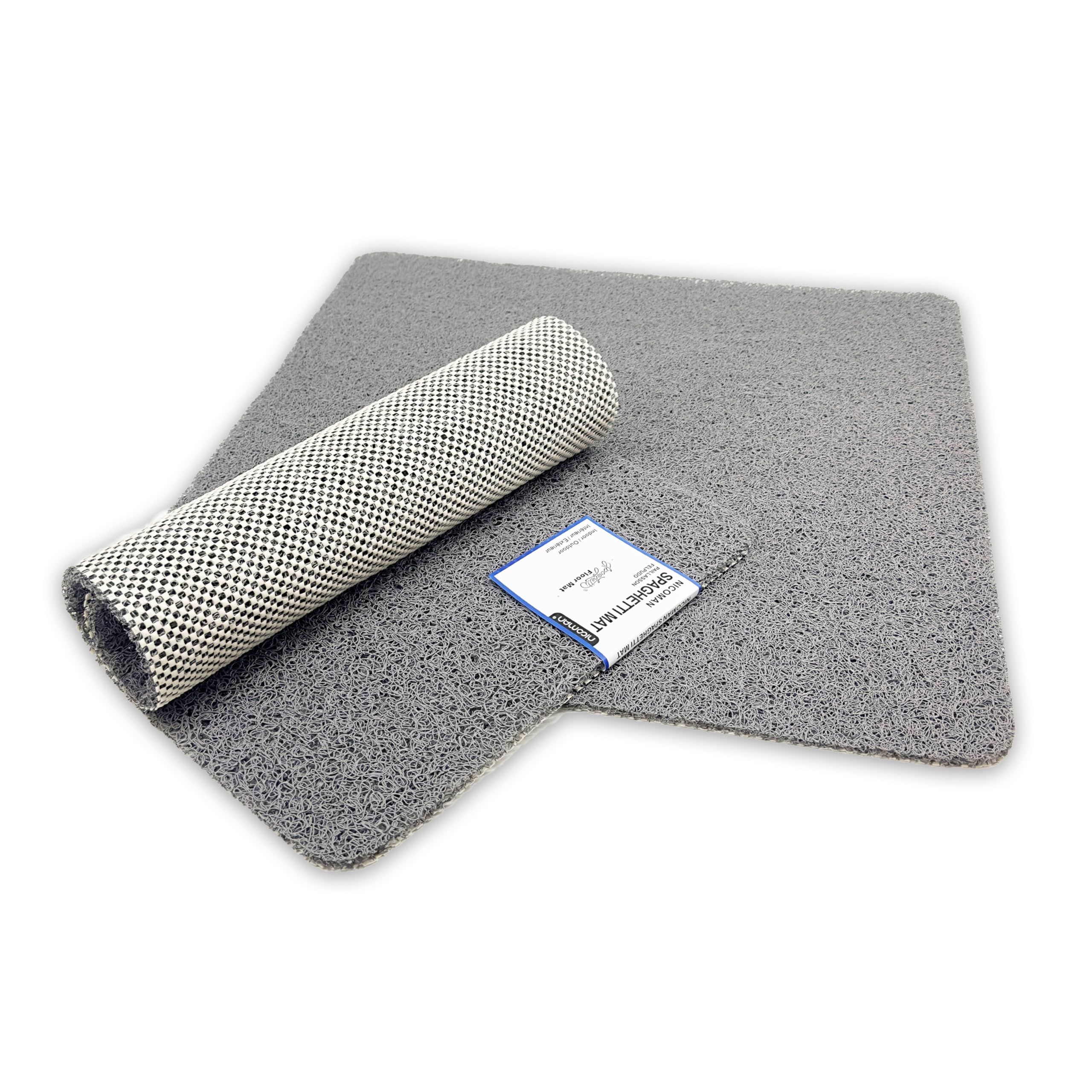 Loofah Shower Mat, Non Slip PVC Spaghetti Mat for Wet Area Inside Shower, Super Comfy Soft Matt, Quick Dry, Bacteria & Mould Resistant, Curved Edge