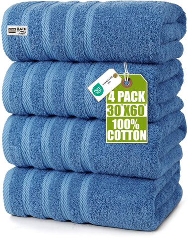 Utopia Towels 4 Pack Premium Bath Towels Set, (76 x 152 CM) 100% Ring Spun Cotton, Lightweight and Highly Absorbent Quick Drying Towels
