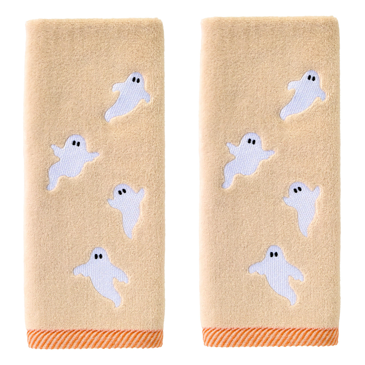 SKL Home Halloween Tossed Ghosts Hand Towel 2 pc Set for Bath/Kitchen/Bar & Gift