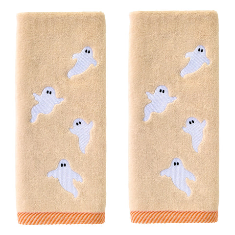 SKL Home Halloween Tossed Ghosts Hand Towel 2 pc Set for Bath/Kitchen/Bar & Gift