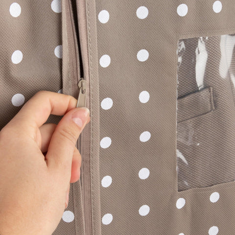 Compactor Clothes Cover Bag, Short Length for Jackets and Suits, Zip Closure, Rivoli Range, Brown/White, 60 x 100 cm, RAN4390_Brown