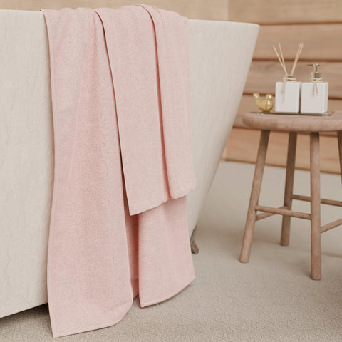 PETTI Artigiani Italiani - 100% Cotton Terry Bath Towels, 1+1 Towel Set, 2 Pieces 1 Face Towel and 1 Hand Towel, Pink Towels