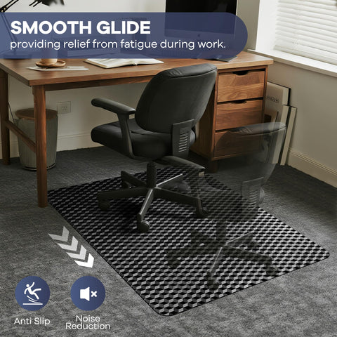 BesWin Office Chair Mat for Carpet, 76x122cm Non-slip Computer Desk Chair Mat for Low Pile Carpets