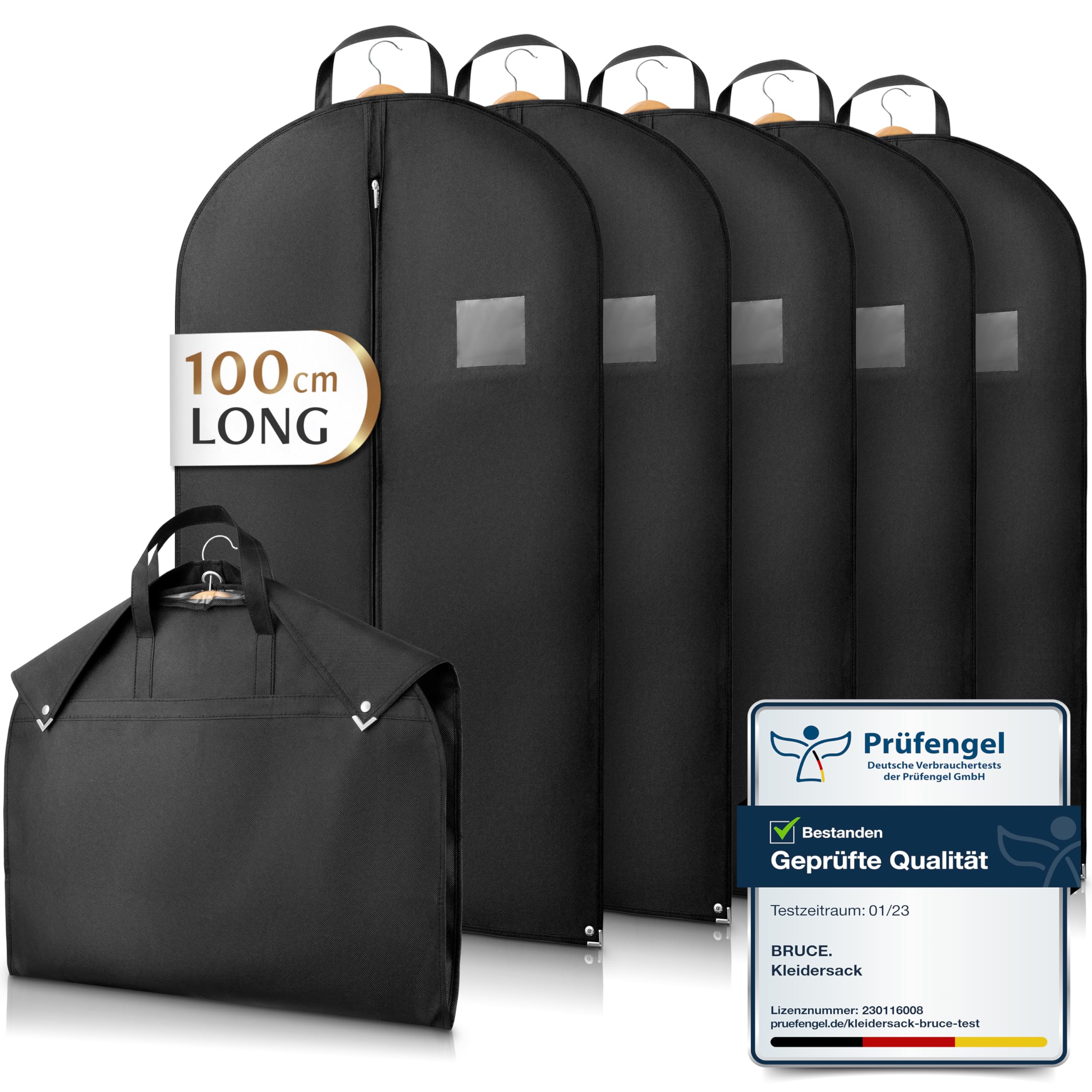 Bruce.® 5x Garment Bags 100x60 cm – Black