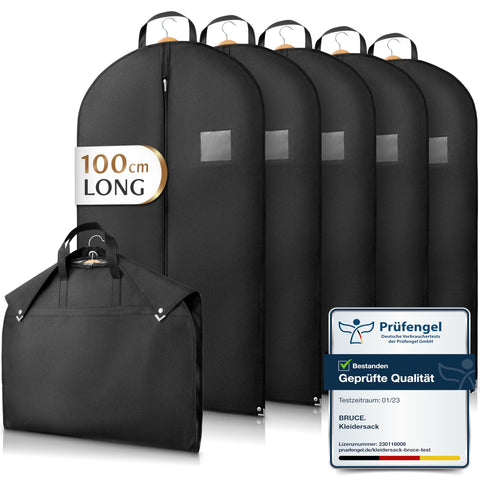 Bruce.® 5x Garment Bags 100x60 cm – Black