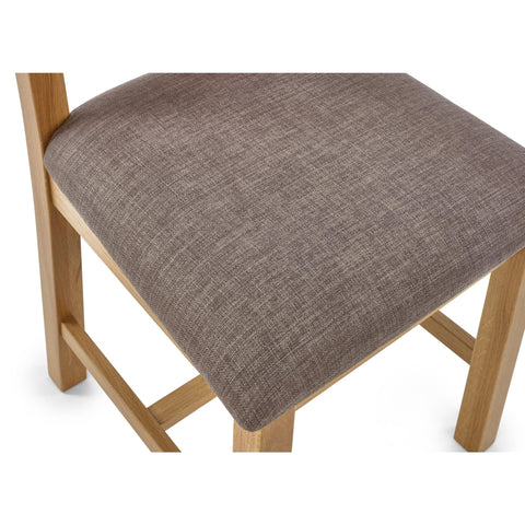 Julian Bowen Mallory Dining Chairs, Set of 2, Solid Oak - H105 x D52cm