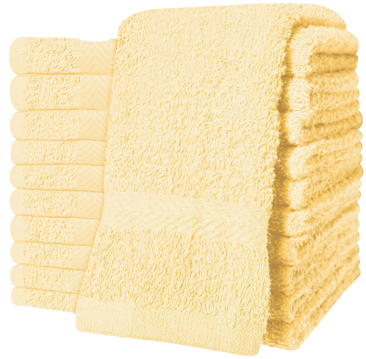 QCS Towels – 12 Pack Washcloths Set 30 x 30 cm, 100% Cotton Super Absorbent & Quick Dry Flannel Face Cloths