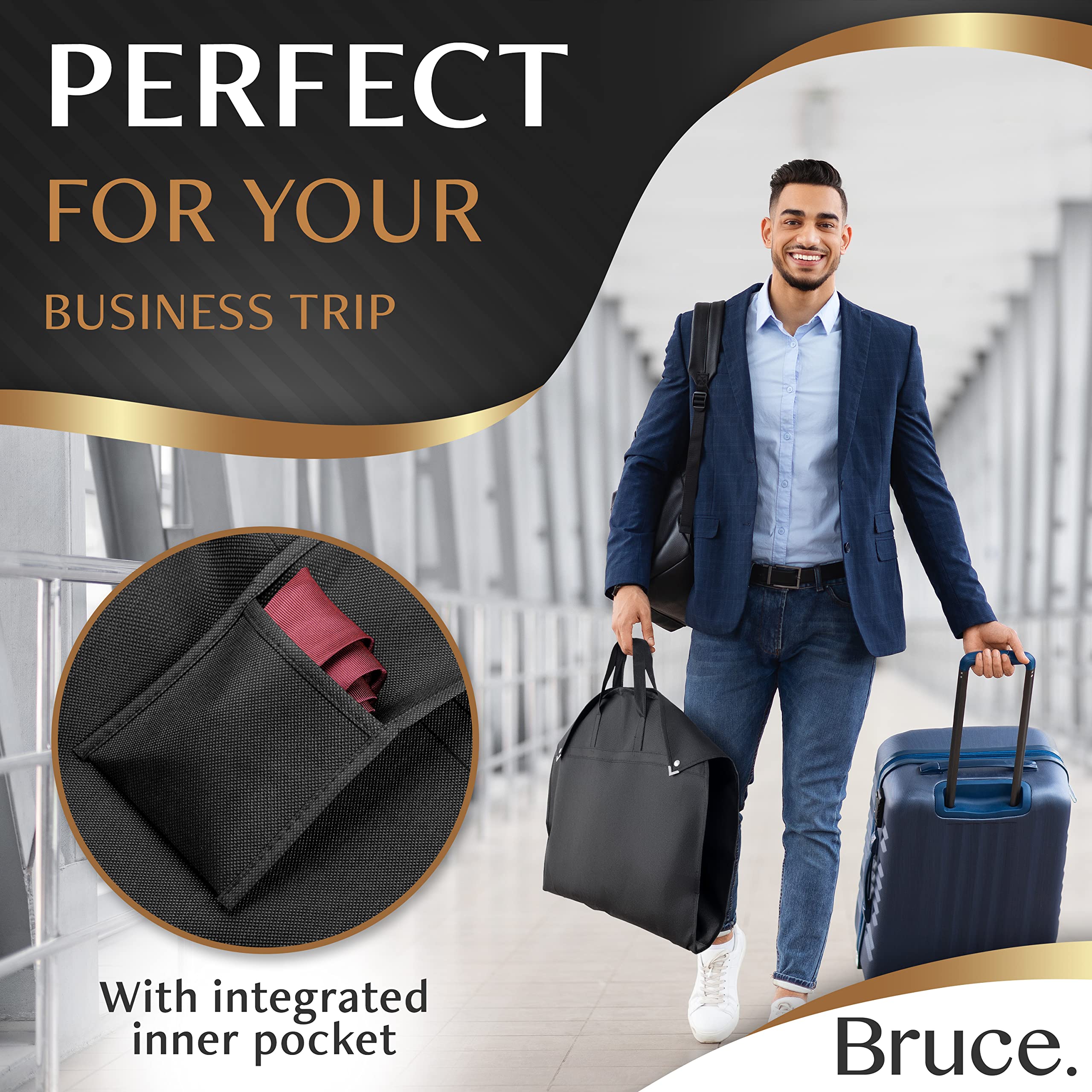Bruce.® 6x Garment Bags 3x100 & 3x120 cm – Black
