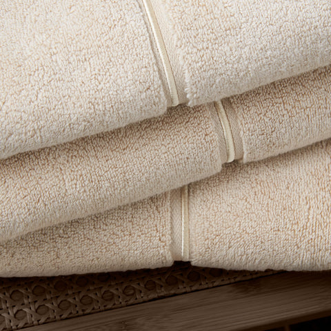 Bianca Zero Twist Satin Stitch Cotton 70x127cm Bath Towel Natural