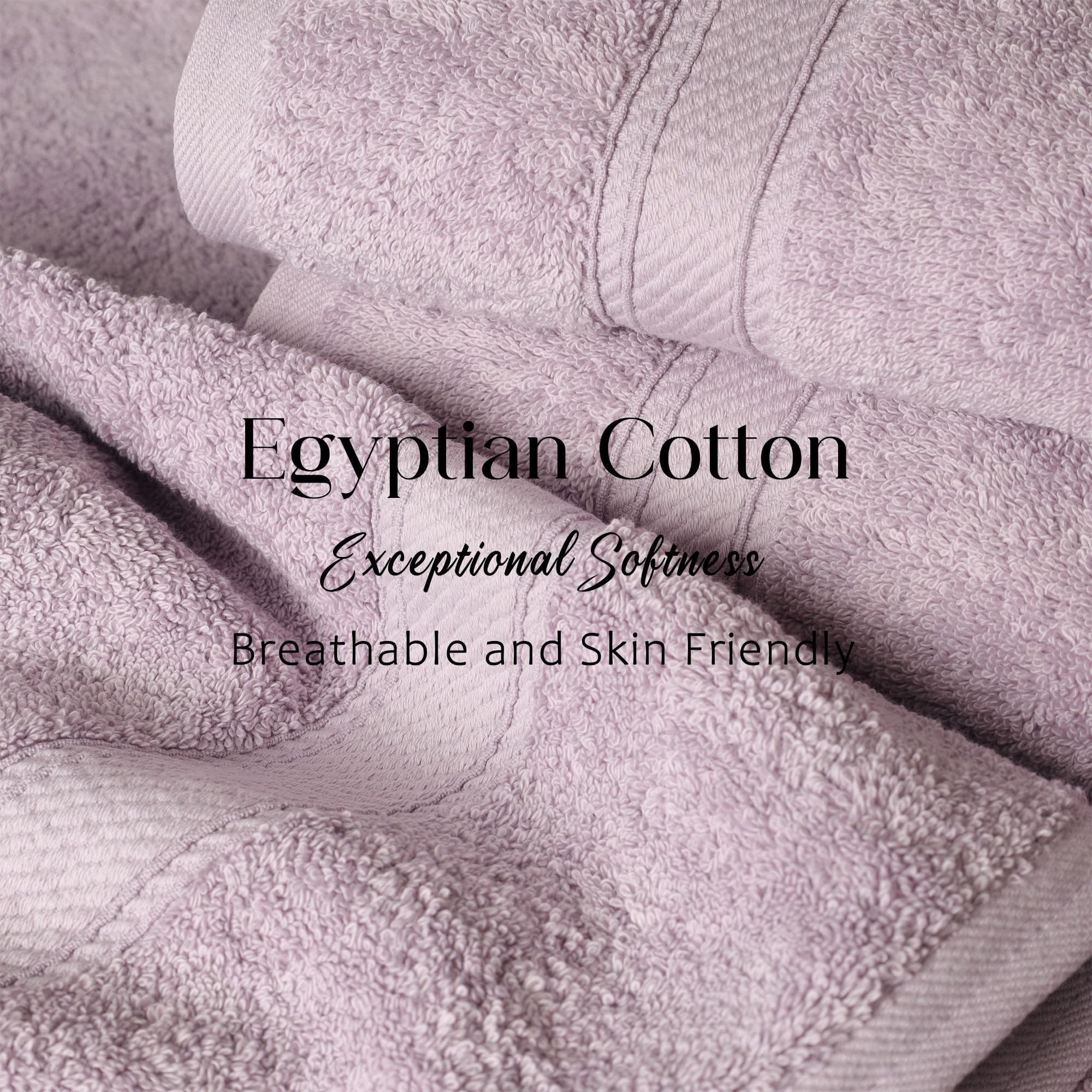 Superior 900 Gram 100% Premium Long-Staple Combed Cotton 3-Piece Towel Set, Purple