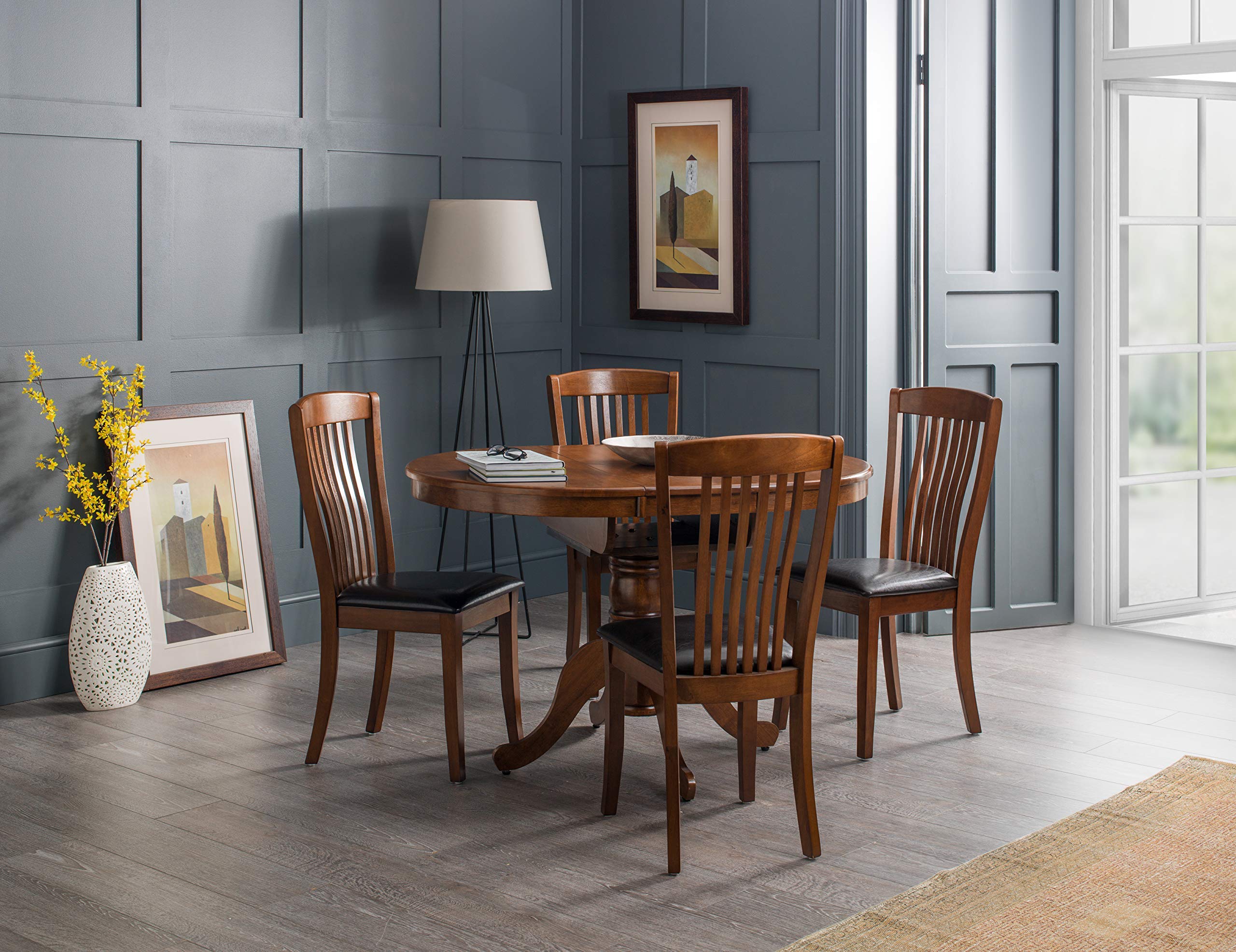 Julian Bowen Canterbury Extending Table, Mahogany - H77xW120xD90cm