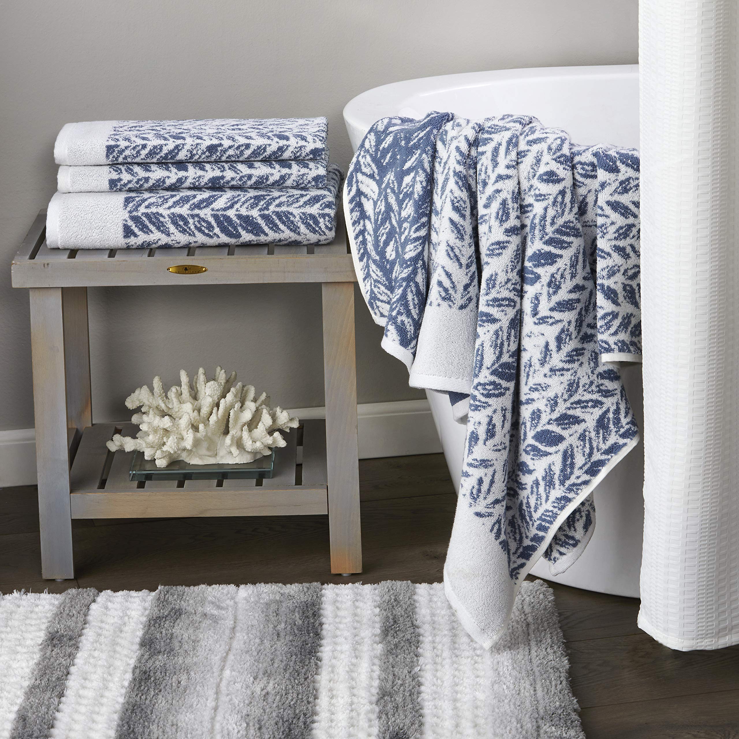 SKL Home by Saturday Knight Ltd. 100% Turkish Cotton Hand Towel Set, Denim, 16"x26"