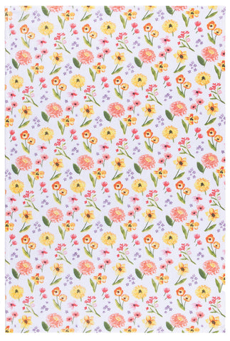 Now Designs Floursack Kitchen Towels Quick Dry Cotton Hand Towel Set, 3 Count, Cottage Floral, 20 x 30 in