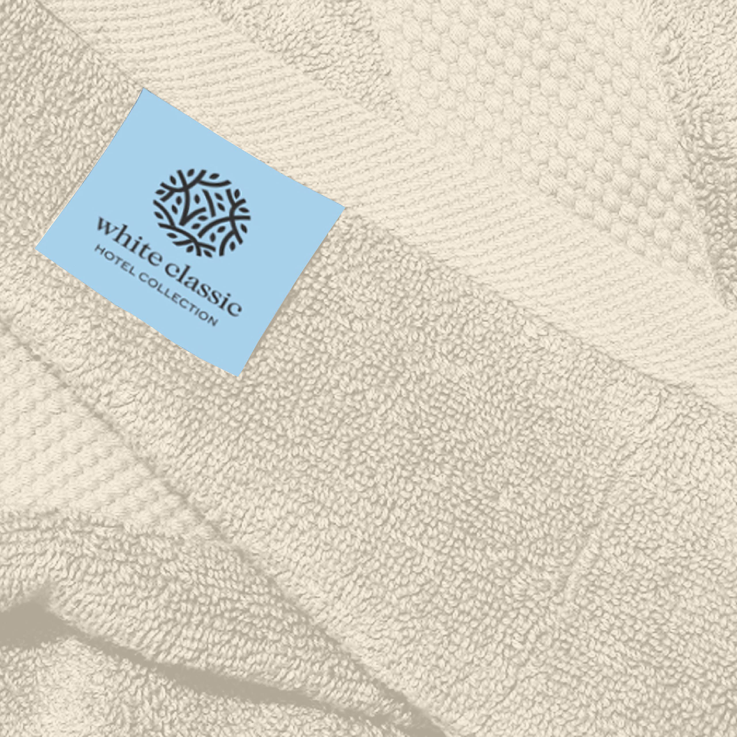 White Classic - Luxury Towel Set for Bathroom, Hotel, Spa, Kitchen, Egyptian Cotton, 16 x 30 Inches, 6 Piece Set (Ivory)
