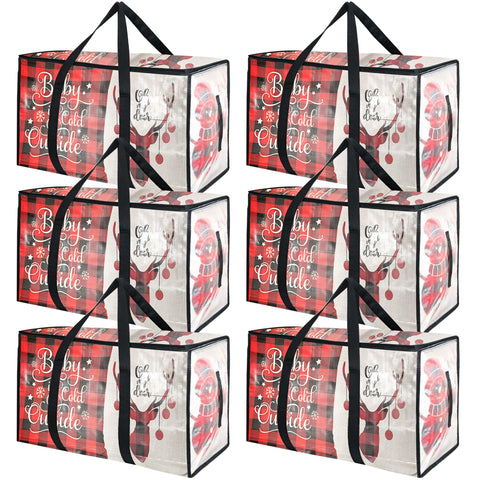6 Pack Moving Bags Heavy Duty with Zippers & Handles