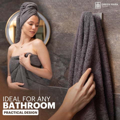 NatureMark 4-Piece Bath Towel Set – Soft & Absorbent Cotton Shower Towels for Everyday Use, Anthracite Grey, 70 x 140 cm