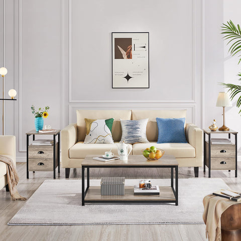 Yaheetech Coffee Table Industrial 100x50x45cm, Grey