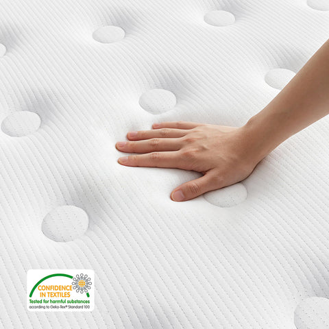 TeQsli Individually Pocket Sprung Small Double Mattress 4FT with Soft Fabric, 9 Inch Hybrid Mattress Small Double for Pressure & Back Pain Relief