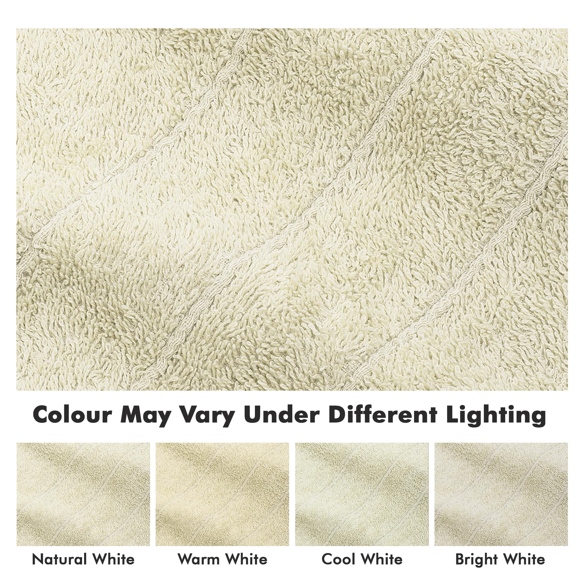 Novo Home Bath Towels Set of 4 – 550 GSM 100% Cotton Ivory Extra Large Towels for Bathroom, Spa Use (70x140 cm)